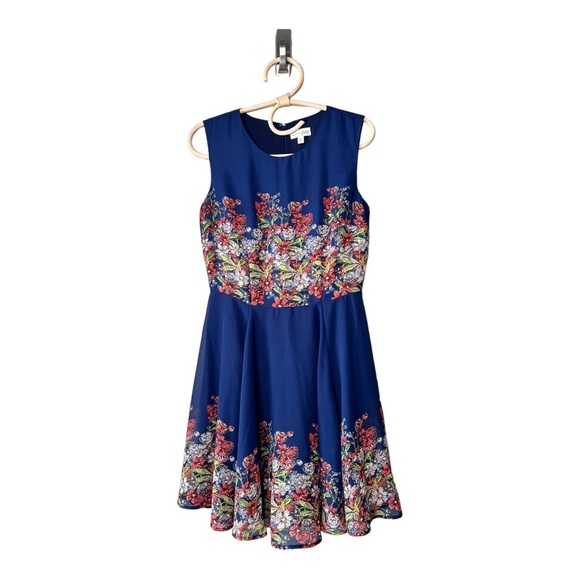 Maison Jules  Floral Print Sleeveless Casual Dress 71087MJ Blue combo Small - Picture 9 of 15